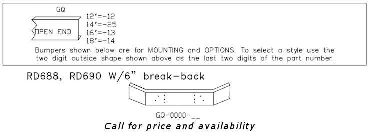 Mack RD688 RD690 Bumper style list