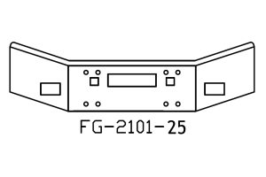 140-FG-2101-25 Aftermarket, Fits Kenworth T800 Bumper 14" Tall 1986 to 2003 Square Open End, with tow, step, and light holes