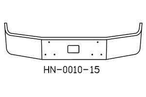 170-HN-0010-15 Aftermarket, Fits Peterbilt 375 / 377AE Bumper SBA 12" Tall