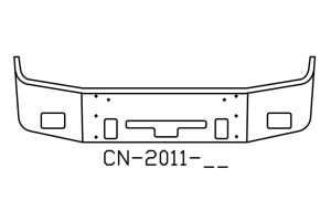 120-CN-2011-16 Aftermarket, Fits Freightliner COLUMBIA Bumper 16" tall SBA 2004 and older with FOGLIGHT, TOW, and CENTER STEP