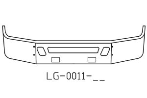 180-LG-2011-16 - Aftermarket, Fits 2004 to 2017 Volvo VNM Bumper SBA 16" Tall With Tow, light, and Vent Holes