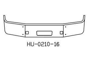 170-HU-0210-16 Aftermarket, Fits 2006 to 2015 Peterbilt 386 Bumper SBA 16" Tall