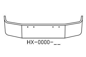 170-HX-0000-17 Aftermarket, Fits 2007 and newer Peterbilt 367 Bumper SBA 18” Tall