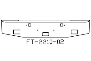 140-FT-2210-02 Aftermarket, Fits Kenworth W900B Bumper 18" Tall 2011 and newer with light, tow and center step holes
