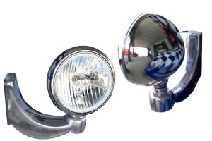 3U0-499-105400B 7"Round Upgrade W/KD Polished Aluminum Brackets (pair), aftermarket