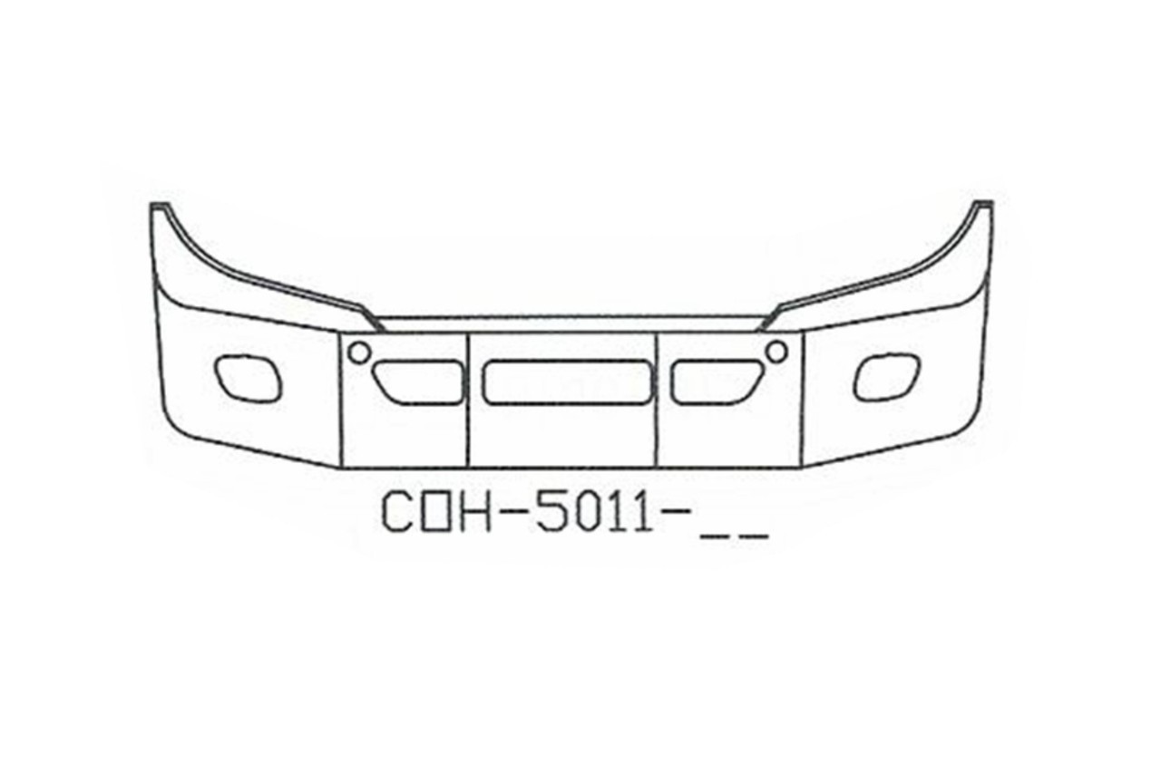 120-COH-5011-15X Aftermarket, Fits Freightliner Cascadia Bumper SBA, 14" Tall 2008 to 2017, Replaces STEEL CLAD ONLY