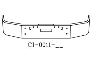 120-CI-0011-17 Aftermarket, Fits Freightliner FLD120 FLD112 Bumper, 18" tall, 1989 and newer with tow and vent holes