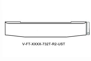 140-FT-XXXX-732T-R2-UST Aftermarket, Fits Kenworth W900B bumper 18" Tall tapered boxed ends with side light holes
