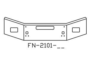 140-FN-2101-25 Aftermarket, Fits Kenworth T800B T880 Bumper 14" Tall 2004 and newer Square End, with tow, step, and foglight holes