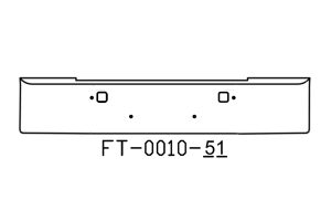 140-FT-0010-51 Aftermarket, Fits Kenworth W900B Bumper 20" Tall 2011 and newer Square Boxed End