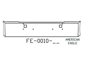 140-FE-0010-58 Aftermarket, Fits Kenworth W900L W900B Bumper 22" Tall 1982 and newer American Eagle style Ends