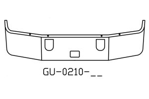 150-GU-0210-16 Aftermarket, Fits Mack VISION CX613 Bumper 16" Tall 2001 to 2004 with Step and Tow Holes
