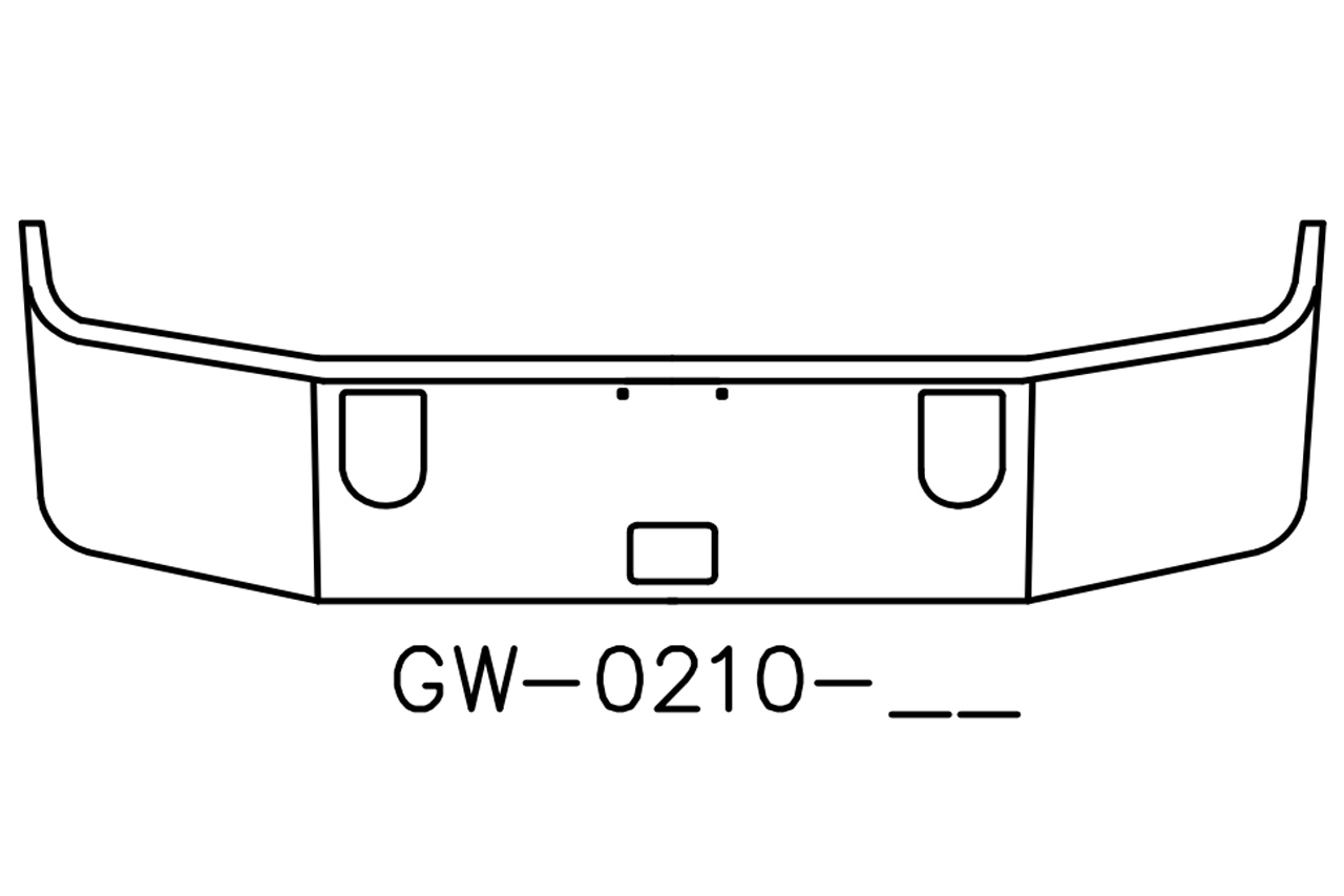 150-GW-0210-16 Aftermarket, Fits Mack CXN613 CXP613 Bumper 16" Tall with tow and center step holes