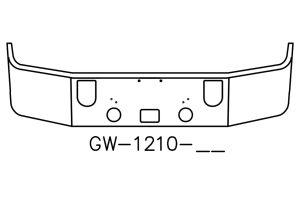 150-GW-1210-16 Aftermarket, Fits Mack CXN613 CXP613 Bumper 16" Tall with Foglight, step, and tow holes