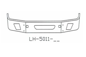 180-LH-5011-16 Aftermarket, Fits 2004 to 2017 Volvo VNL 630 670 780 Bumper SBA 16" Tall with Fog Light, Step, and Tow Holes