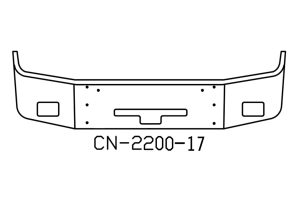 120-CN-2200-17 Aftermarket, Fits Freightliner COLUMBIA Bumper 18" tall SBA 2004 and older with FOGLIGHT, and CENTER STEP